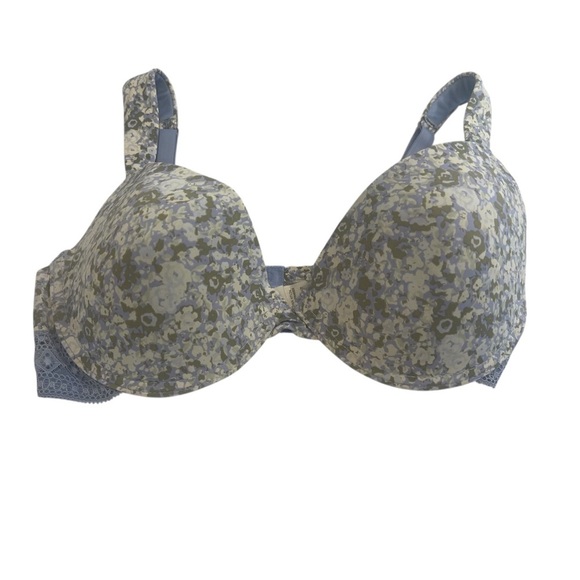 Lucky Brand Bra Size 38D Blue and Green Floral - Picture 1 of 12